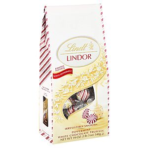 Lindt Chocolate: 19-Oz LIndt LINDOR Holiday Truffles (White Chocolate Peppermint) $7, 4-Pack 7.1-Oz Teddy & Friends Holiday Milk Chocolate $6 & More + Free Shipping w/ Amazon Prime