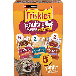 8-Count Purina Friskies Poultry Faves Cat Food Complements (Variety Pack) $5.35 + Free Shipping w/ Prime or on $35+