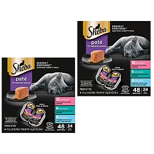 Select Amazon Accounts (YMMV): 96-Count 1.32-Oz Sheba Perfect Portions Pate Wet Cat Food Tray (Variety) $31.35 & More w/ S&S + Free Shipping