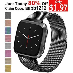 Fitbit Versa Milanese Stainless Steel Replacement Band  $2