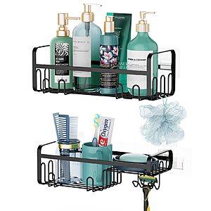 2 Pack Veckle Adhesive Shower Caddy Basket Shelf - $10.99 + Free Shipping w/ Prime or order over $25