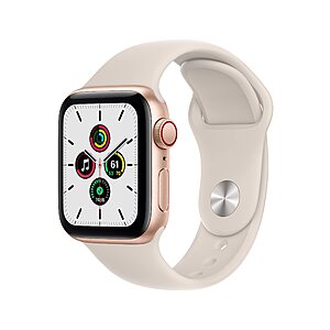Apple Watch SE 40mm GPS + Cellular Smartwatch w/ Gold Aluminium Case $230 & More + Free Shipping