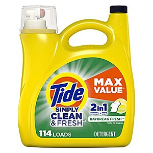 Simply Liquid Laundry Detergent, Daybreak Fresh,165 Oz, 114 Loads - $9.85 /w S&S - Amazon