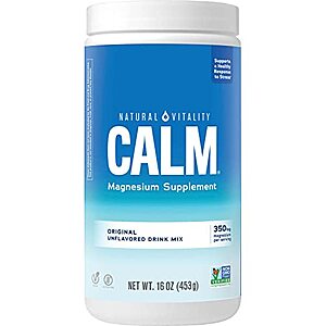 Natural Vitality Calm, Magnesium Citrate Supplement, Anti-Stress Drink Mix Powder, Original, 16 oz - $15.61 /w S&S - Amazon