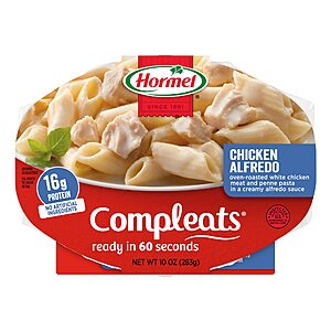 $8.94 /w S&S: HORMEL COMPLEATS Chicken Alfredo Microwave Tray, 10 oz. (6 Pack)
