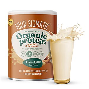 $20.30 /w S&S: Four Sigmatic Organic Plant-Based Protein Powder Peanut Butter Protein, 21.16 oz