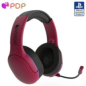 $34.00: PDP AIRLITE Pro Wireless Headset with Mic for PS5, PS4, PC - Cosmic Red