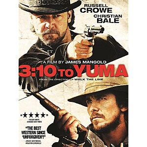 Digital 4K UHD/HD Movies: 3:10 To Yuma (4K, 2007), Hell or High Water (4K) from 3 for $10.20 & Many More