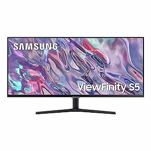 $229.99: SAMSUNG 34" ViewFinity S50GC Series Ultra-WQHD Monitor, 100Hz, 5ms, HDR10, 2023, Black