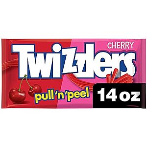 $2.08 /w S&S: TWIZZLERS PULL 'N' PEEL Cherry Flavored Licorice Style, 14 oz