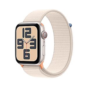 $229.46: Apple Watch SE (2nd Gen) [GPS + Cellular 44mm] Smartwatch with Starlight Aluminum Case with Starlight Sport Loop