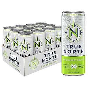 $10.67 /w S&S: True North Pure Energy Seltzer, Cucumber Lime, 12 Fl Oz (Pack of 12)