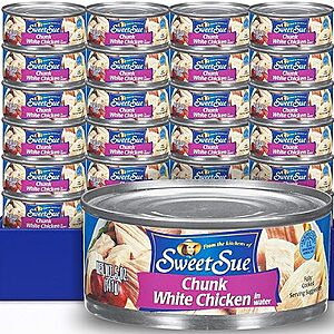 $21.14 /w S&S: 24-Pack 5oz Sweet Sue Chunk White Chicken in Water