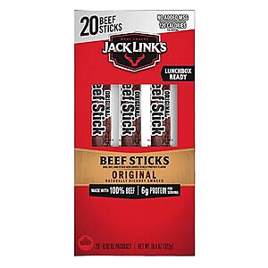 $7.51 /w S&S: 20-Count 0.9-Oz. Jack Link's Beef Sticks (Original)