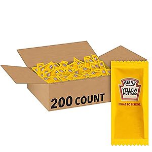 $3.73 /w S&S: Heinz Mild Mustard Single Serve Packet (0.2 oz Packets, Pack of 200)
