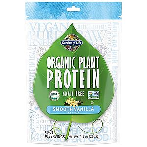 $14.45 /w S&S: Garden of Life Organic Plant Based Protein Powder - Smooth Vanilla, 10 Servings, 15g of Complete Protein