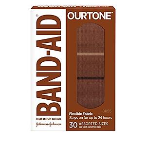 $2.65 /w S&S: Band-Aid Brand OurTone Flexible Fabric Adhesive Bandages, BR55, 30 Count (2 for $3.90, $1.95 ea)