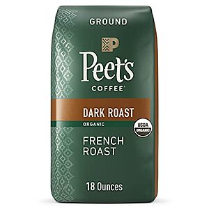 $6.93 /w S&S: 18-oz Peets Coffee Dark Roast Ground Coffee (French Roast)
