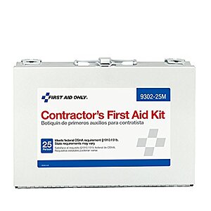 $19.10: First Aid Only 9302-25M 25-Person Contractor's Emergency First Aid Kit, 178 Pieces