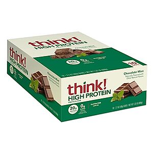$10.14 w/ S&S: think! Protein Bars, Chocolate Mint, 2.1 Oz per Bar, 10 Count
