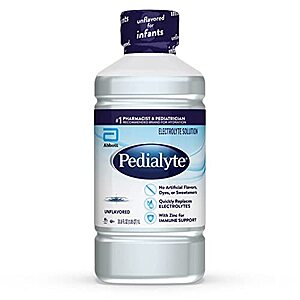 4-Pack 33.8-Oz Pedialyte Electrolyte Solution (Unflavored) $8.70 w/ Subscribe & Save