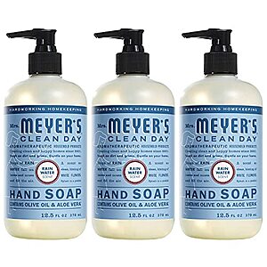 $8.62 w/ S&S: 3-Pack 12.5-Oz Mrs. Meyer's Clean Day Liquid Hand Soap (Rain Water)
