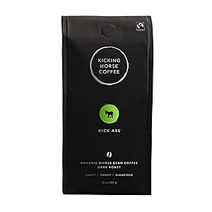 $3.29 w/ S&S: 10-Oz Kicking Horse Whole Bean Organic Coffee (Dark Roast)