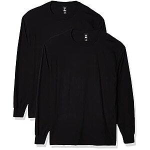 $12: 2-Pack Hanes Men's Ultra Cotton Long Sleeve T-Shirts (White or Black)