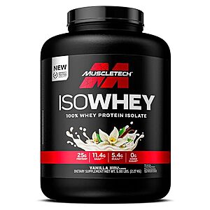 $50 w/ S&S: MuscleTech | IsoWhey | Whey Protein Isolate Powder | Vanilla | 5 lbs | 75 Servings