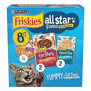 $7.23: Purina Friskies All Star Faves Lickable Cat Food Topper Variety Pack - 8 ct. Box