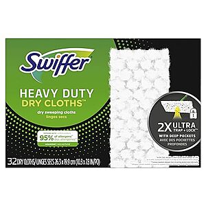 [S&S] $5.29: Swiffer Sweeper Heavy Duty Dry Multi-Surface Cloth Refills, Unscented, 32 Count