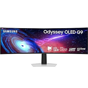 $1000: 49" Samsung Odyssey G9 G93SC DQHD OLED 240Hz Curved Gaming Monitor