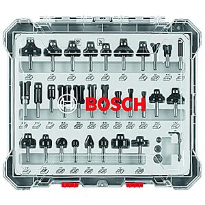 $90.67: 30-Piece Bosch Carbide-Tipped Wood Router Bit Assorted Set