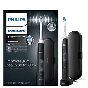 $65.63: Philips Sonicare ProtectiveClean 5100 Gum Health, Rechargeable Electric Power Toothbrush, Black, HX6850/60