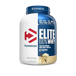 [S&S] $42.89: 5-Lbs Dymatize Elite 100% Whey Protein Powder (Vanilla) at Amazon