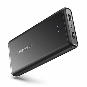 RAVPower 20,000mAh Dual-USB Power Bank  $24  free shipping