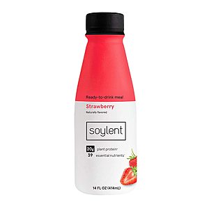 12-Count Soylent Meal Replacement Shakes, Strawberry, $24.26 w/ S&S & $6.14 extra savings coupon