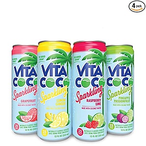 Vita Coco Sparkling Water, Sampler Pack | Boosted with Coconut Water 12 Oz (Pack of 4) Prime Shipping $3