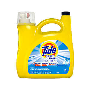 OFFICE DEPOT store Pick up Tide® Simply Clean & Fresh Liquid Laundry Detergent, Refreshing Breeze, 128 Fl Oz $6 (can pay w/rewards)