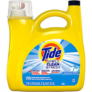 128-Oz Tide Simply Clean & Fresh Liquid Laundry Detergent (Refreshing Breeze) $8 & More + Free Store Pickup