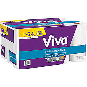 12-Pack Viva Multi-Surface 2-Ply Cloth Towel Double Rolls $15 & More + Free Store Pickup