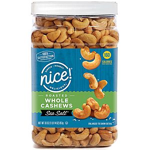 60oz (3.80lbs) of WHOLE CASHEW NUTS (2 x 30oz plastic tubs) $19.58, free pick up at WALGREENS stores acs