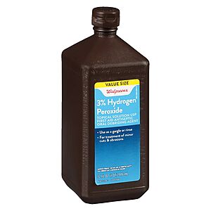 32-Oz Walgreens Hydrogen Peroxide 3% USP Antiseptic 2 for $1.55 + Free Store Pickup ($10 Minimum Order)