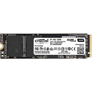 500GB Crucial P1 QLC 3D NAND M.2 NVMe PCIe Solid State Drive $75 + Free Shipping