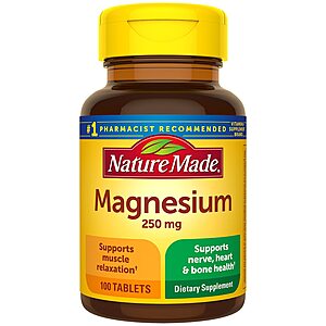 Nature Made Vitamins: 100-Ct Magnesium 250mg 2 for $4.80 & More + Free Store Pickup