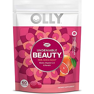 OLLY Undeniable Beauty Vitamins Gummies 60 Count $8.77 Subscribe & Save