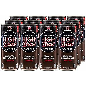 8-oz cans, High Brew Cold Brew Coffee, Black & Bold, (12 Pack) - $9.72 w/S&S and coupon, (As Low As - $7.56) and Others