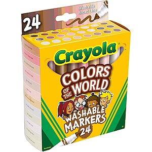 24-Count Crayola Colors of the World Washable Markers $3 + Free Curbside Pickup