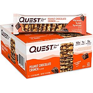 12-Pack 1.52-Oz Quest Nutrition Peanut Chocolate Crunch Snack Bar $9.05 w/ S&S + Free S&H w/ Prime or $25+