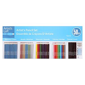 Artist's Loft Art Supplies: 50-Piece Pencil Set $15, 3-Pack Watercolor Paper Pad $10, Calligraphy Markers $1 & More at Michaels w/ Free Store Pickup or FS on $49+